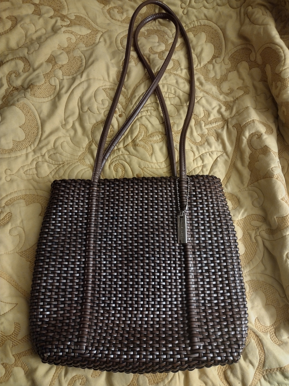 Nine West Brown Woven Shoulder Tote